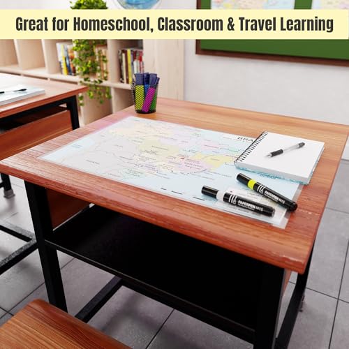 Brazil Map Poster 11x17 | Laminated Double-Sided Geography Chart with Color Map Front & Blank Outline Back | Reusable Classroom & Homeschool Learning Tool - color: Brazil