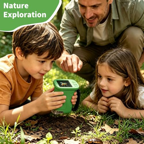 1000X Handheld Microscope for Kids,Mini Pocket Digital Microscope-Green - color: Green