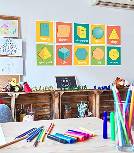 Carson Dellosa 14-Piece Basic Shapes Early Learning Posters - style: Shapes