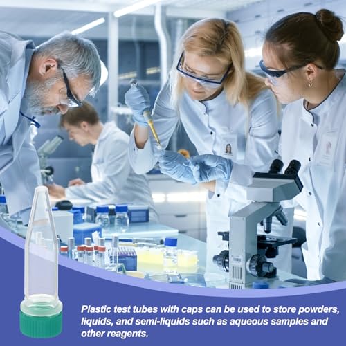 PATIKIL 1.5ml Plastic Cryogenic, 25Pcs Cryogenic Vial Screw Top Frozen Test Tube for Lab Laboratory Science, Green Cap - color: Green