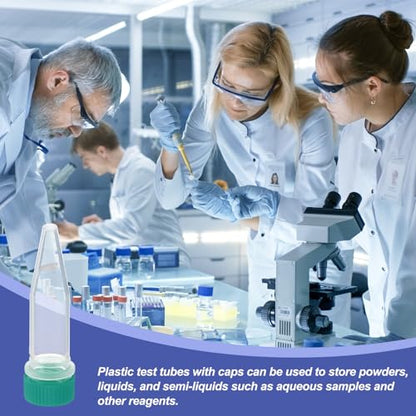 PATIKIL 1.5ml Plastic Cryogenic, 25Pcs Cryogenic Vial Screw Top Frozen Test Tube for Lab Laboratory Science, Green Cap - color: Green
