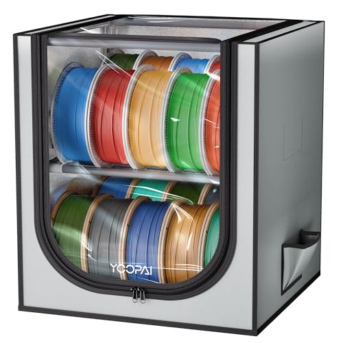 YOOPAI 3D Printer Filament Storage Box – 2 Tier Filament Storage Rack with Fabric Cover, Holds Up to 20 Rolls 1KG – 3D Filament Storage Organizer for Home, Workshop & Studio - size: Farbric Cover-20 Rolls
