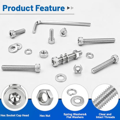 960PCS M3 Hex Socket Screws Assortment Kit, M3x6/8/10/12/16/20/25/30mm - size: SS M3 960PCS