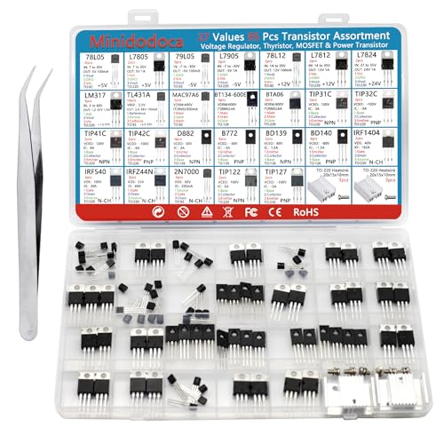 Power Transistor, Mosfet, Thyristor and Voltage Regulator Assortment Kit, 95 pcs, 27 Types - style: 27 values 95pcs Transistor kit