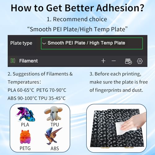 IdeaFormer-3D Diamond PEO Textured PEI Build Plate for Bambu Lab A1 Mini, PEO PEI Textured Spring Steel Plate Flexible PEO PEI Sheet 184x184mm for Bambu A1 Mini - color: Smooth PEO+Textured PEI