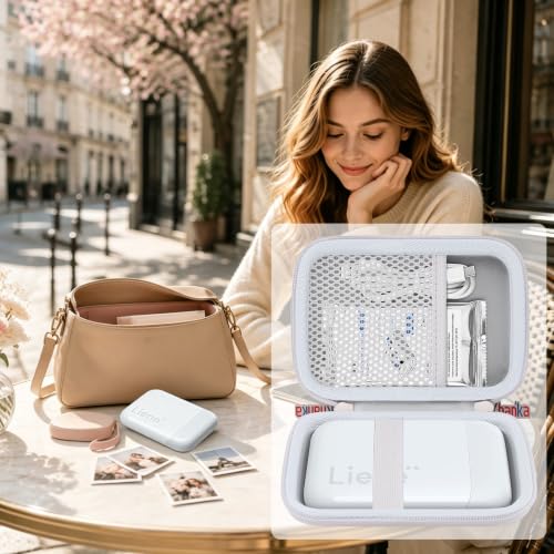 khanka Hard Case for Liene 2x3” Photo Printer- Mini Instant Photo,White - color: White, style: for 2x3" K100