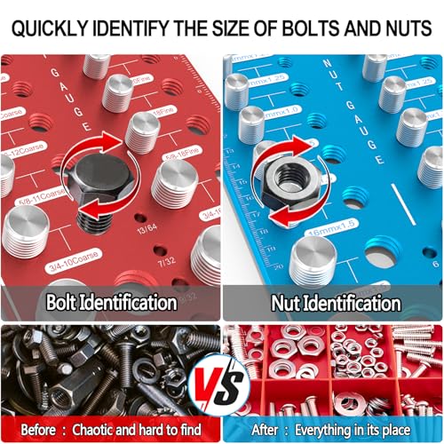 Upgrade Thread Checker, 78 Nut and Bolt Thread Checker with Magnetic Base - size: 78 Thread Checker