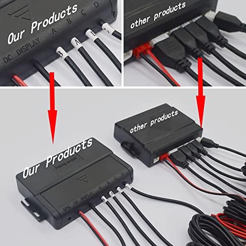Car Auto Vehicle Reverse Backup Radar System with 4 Parking Sensors Rear Distance Detection kit Parktronic Assistant Beep Voice Warning LCD Monitor - color: white