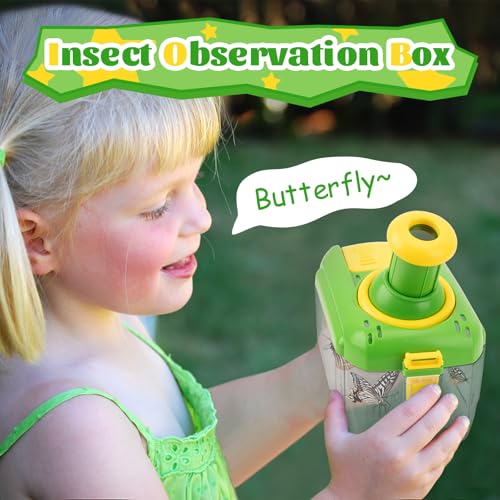 Bug Catcher Kit for Kids - Outdoor Explorer Kit Insect Catching Toys Nature Adventure Set for Boys 3 4 5 6 7 8 Year Old(Green & Pink)