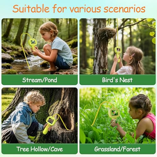 Borescope Camera Toy with Light for Kids, Waterproof STEM Explorer Scope, Fun Science Toy for Outdoor Nature, Perfect Birthday for Boys & Girls 4 5 6 7 8 9 10 Years Old