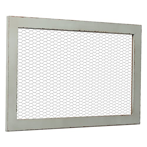 SOFE Rustic Chicken Wire Bulletin Board, Grid Wall Panel 18 × 29" - color: Grey