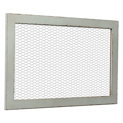 SOFE Rustic Chicken Wire Bulletin Board, Grid Wall Panel 18 × 29" - color: Grey