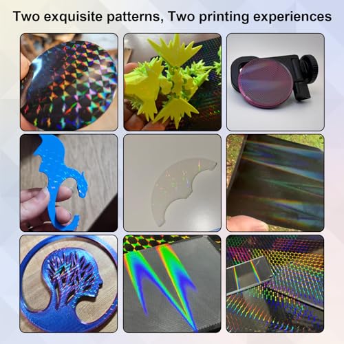 IdeaFormer-3D H1H Smooth Build Plate for Creality K1C/K1/SE/Ender 3 V3 SE/Ender 3 V3 KE/Ender 3 S1/Pro/Ender 5 S1, Flexible Double Sided Light Beam+Phantom H1H Effect Sheet No Magnetic Plate 235x235mm - color: Light Beam+Phantom H1H