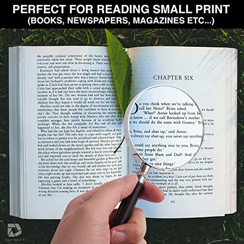 Deluxe Products Classic Handheld Magnifying Glass - Portable Compact Design for Travel, and 3" Glass Lens with 3X Magnification for Reading Small Print, and Hobbyists, Black, (SON-DP-8119) - style: Classic