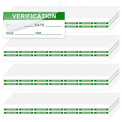 210 Pcs Verification Labels, 1.5" x 0.625", Clear Flap - style: Clear Flap
