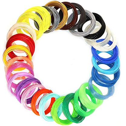 28 Most Popular Beautiful Colors PLA 3D Pen Filament Refills Packed,Each Color 10feet, Total 280ft - color: Pla 28 Colors