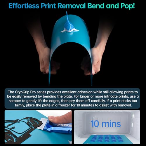 BIQU CryoGrip Pro Frostbite Build Plate for Bambu-Lab H2D H2S 3D Printers - color: Frostbite-Blue, size: 346*355MM-H2D/S, style: Frostbite
