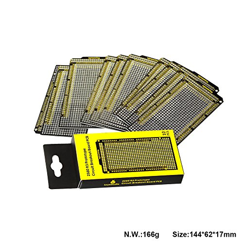 KEYESTUDIO 10PCS Proto Shield for Arduino Mega, Double Sided PCB Prototype Shield Solderable for Arduino Mega R3 2560