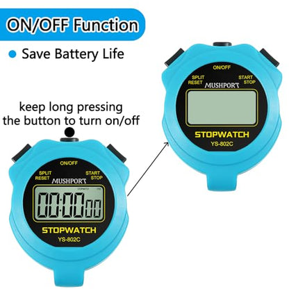 Stopwatch Timer, Digital Stop-Watch for Sports, Blue - style: non-waterproof-blue