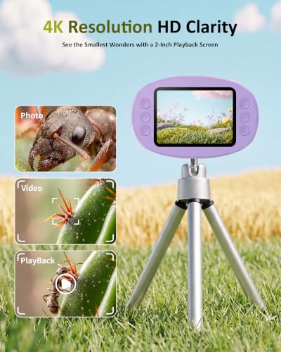 1000X Handheld Digital Microscope for Kids: Pocket Microscope for Stem Toy - color: Purple