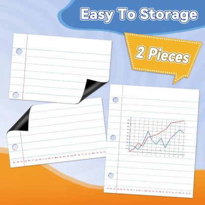 Giant Magnetic Notebook Paper,21.7”x 17" Dry Erase Chart Paper