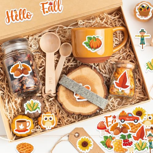 300Pcs Fall Foam Stickers, Cute Self-Adhesive Autumn Thanksgiving Stickers Foam Fall Pumpkin Maple Leaves Sticker Decorations for Home Office School Classroom DIY Art Craft Party Supplies - style: Fall