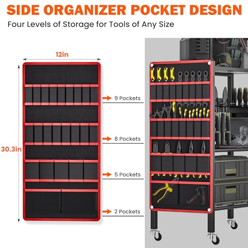Ultrawall Power Tool Organizer Cart, Rolling Tool Storage Stand with Wheels