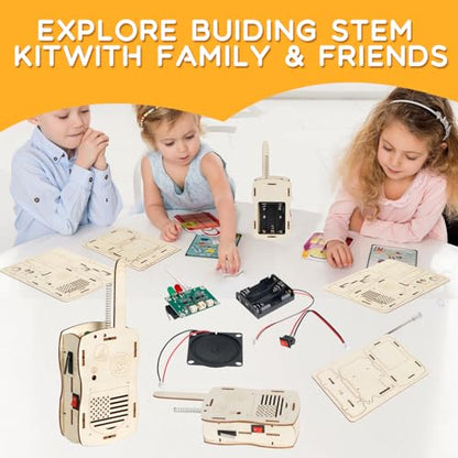 STEM Toys Science Kids Walkie Talkies for 6 7 8 9 10 11 12 13 14+ Years Old Boys Girl Teens Gift Ideas DIY Birthday Gifts Building Crafts Kit
