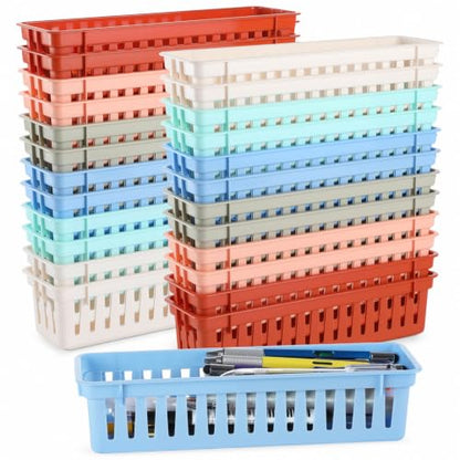 14 pcs Boho Pencil Basket Dispenser for Classroom Pencil Holder for Desk - color: Boho