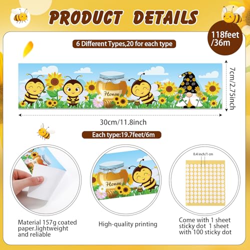 Containlol 118ft Bulletin Board Border Classroom Border, Bee Style - style: Bee Style