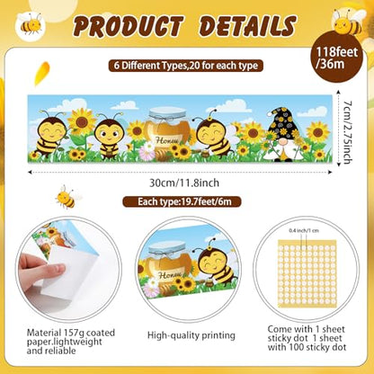Containlol 118ft Bulletin Board Border Classroom Border, Bee Style - style: Bee Style