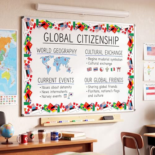 Containlol 118ft Bulletin Board Border Classroom Border, International Flag - style: International Flag