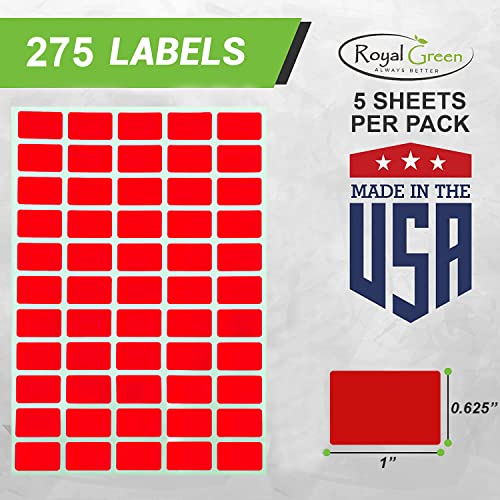 Royal Green Blue Removable Labels, 25.5 x 16mm, 1375 Pack - color: Blue, size: 1375