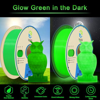 YOUSU Glow in The Dark Light Green PLA Filament 1.75mm 1kg - color: A2-glow Green, size: A-Glow in dark PLA