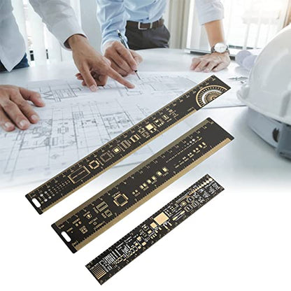 Engineering Ruler, 3 PCS Multifunctional PCB Ruler, Printed Circuit Board Rulers, Electronic Engineering Rulers, 15/20/25cm 6.3/7.87/10.23 Inch