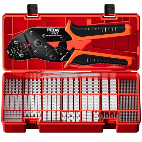 PEBA Crimping Tool and JST Connector Kit, 22 Types of 1.0mm JST-SH, 1.25mm JST-GH, 1.5mm JST-ZH Connectors & Contacts, Crimp Pliers AWG 32-22 for 1.0mm - 2.0mm Pitch Pin Terminal, for DIY Electronics