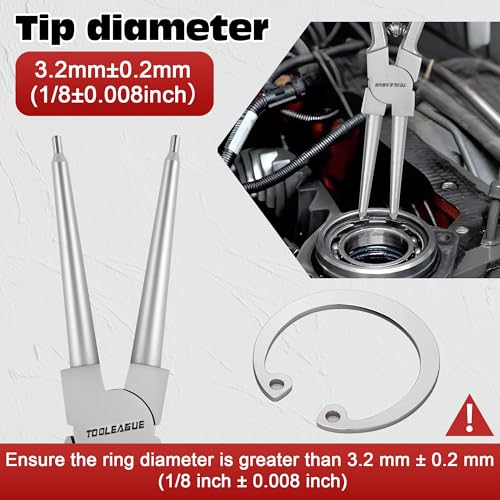 TOOLEAGUE 13" Large Snap Ring Pliers, Straight Internal Circlip Pliers,1 Pc - size: 13 inches (Straight Internal, 1Pc)