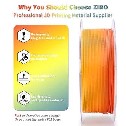 ZIRO 3D Printer Filament PLA, Fast Color Change Matte, 1KG Paint Splash - color: Paint Splash (Matte)