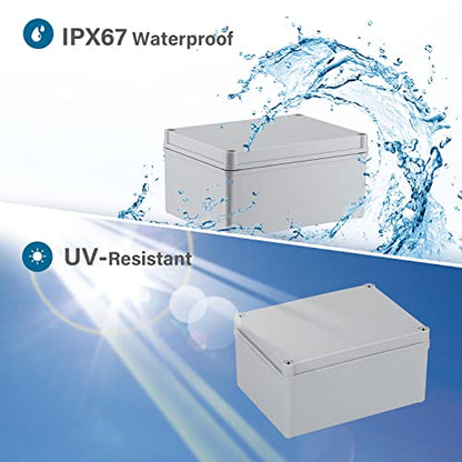 Inkbirdplus Plastic Junction Box, IP67 Dustproof&Waterproof DIY Box, Durable Electrical Project Enclosure, 8 x 6 x 4 inch