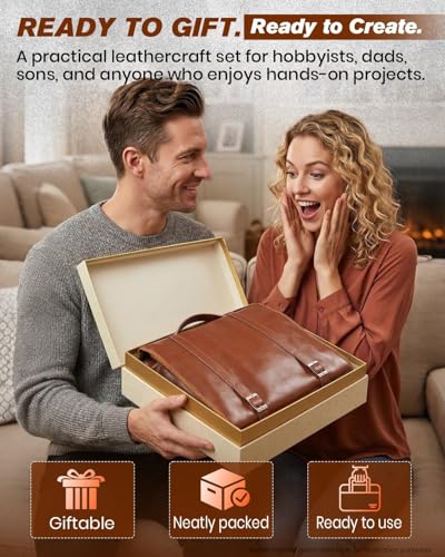 SAKERNEO Leather Working Tools kit Leather Tooling Kit Leather Craft Tools - size: Max Version