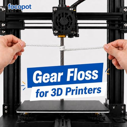 focopot Gear Floss 3D Printer Cleaning Rope 50 Pack,2 Grease