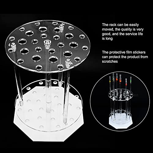 28-Hole Plexiglass Pipette Rack, Round Acrylic Test Tube Stand Holder for Laboratory Workbench, Classroom Science Lab, Sample Tube Storage Organizer