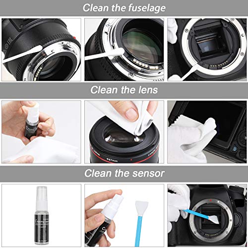 18-in-1 Professional Camera Cleaning Kit for Most DSLR Cameras (Canon, Nikon,Sony), with Air Blower/Cleaning Pen/Detergent/Cleaning Cloth/Lens Brush/Carry Case - size: 18 IN 1