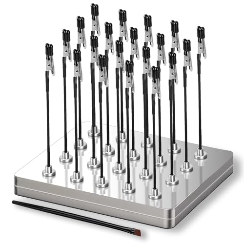 Metal Painting Stand Base Holder, 20 PCS Magnetic Bendable Alligator Clip - color: Silver, size: L