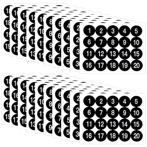 20 Sheets 2 Inch Number Stickers 1-200 Number Stickers 2 Sets Black Self-Adhesive Consecutive Sticker Numbers Vinyl Numbered Labels Inventory Sticker Decal for Indoor Outdoor, Storage, Organizing - color: Black,2",2sets(1-200)