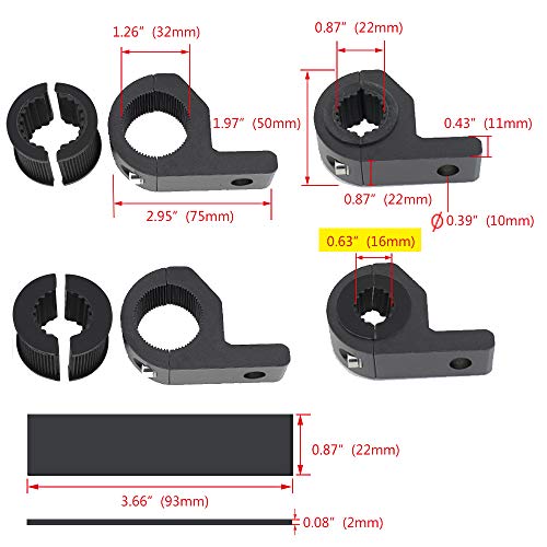 Motorcycle Bull Bar Mounting Bracket 2PCS Horizontal Light Mount Clamp Kit for 0.75" /0.87"/1.1"/1.25" Tubes fit for LED Driving Lights, Spotlights Fits Truck, ATV, & Motorcycle Crash Bars - size: 2pcs Mini