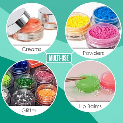 Sample Containers, Jar Lip Balm Container, Mini Jar with Lid 50 PK, Silver - color: Silver, size: 50 Pack