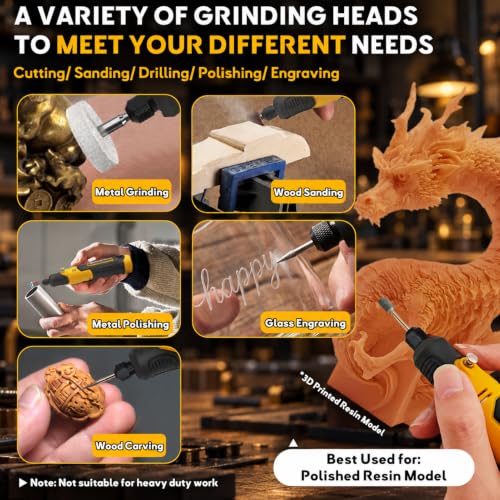 Resin Drill 3D Printed Resin Cured Sanding and Polishing Tool Kit - size: 3.6V