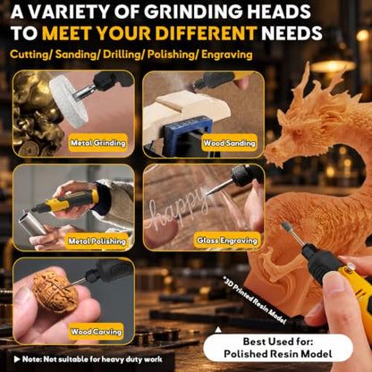 Resin Drill 3D Printed Resin Cured Sanding and Polishing Tool Kit - size: 3.6V