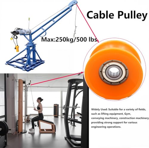 Nylon Small Pulley Bearing Wheel, 5Pcs U Groove Miniature Guide Roller for Sliding Door Windows Pulley Furniture Cabinet,6x30x13mm, 626 Bearing Inside - size: 30mm(5pcs)